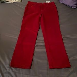 New with tags red straight leg pant